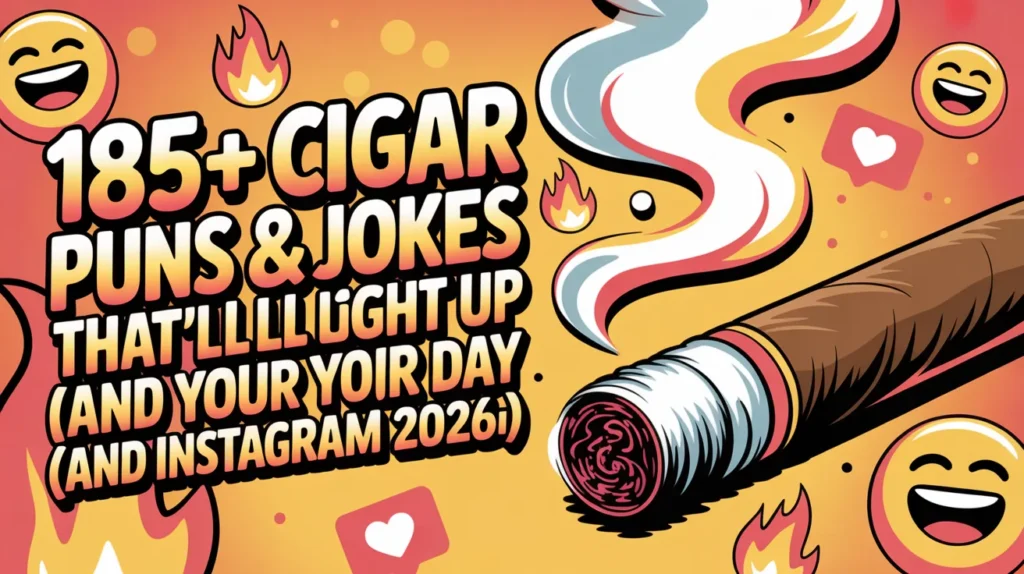 185+ Cigar Puns & Jokes That’ll Light Up Your Day (and Your Instagram) 2026🔥💨